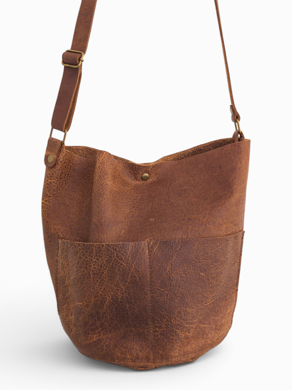 RaenWorks Project Bucket Bison Leather Shoulder Bag, Made in USA